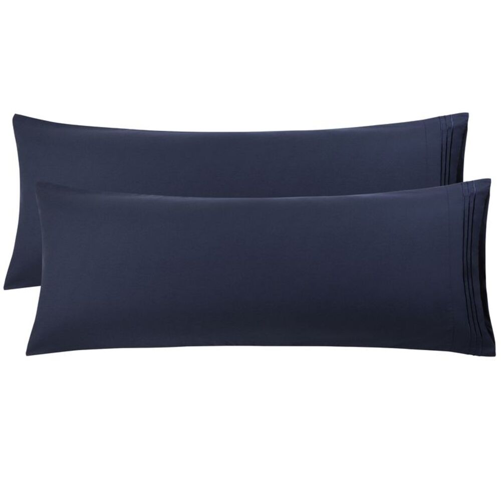Brushed Microfiber Body Pillowcases Set of 2 20"x54" Navy